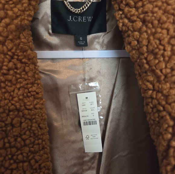NWT J.CREW DOUBLE-BREASTED TEDDY SHERPA TOPCOAT SIZE S - Picture 3 of 9